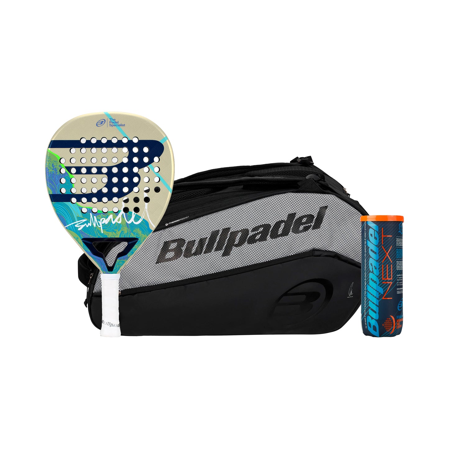 Bullpadel Iconic Light 26 plus tennis bag, plus ball can Bullpadel Iconic Light 26 plus tennis bag, plus ball can