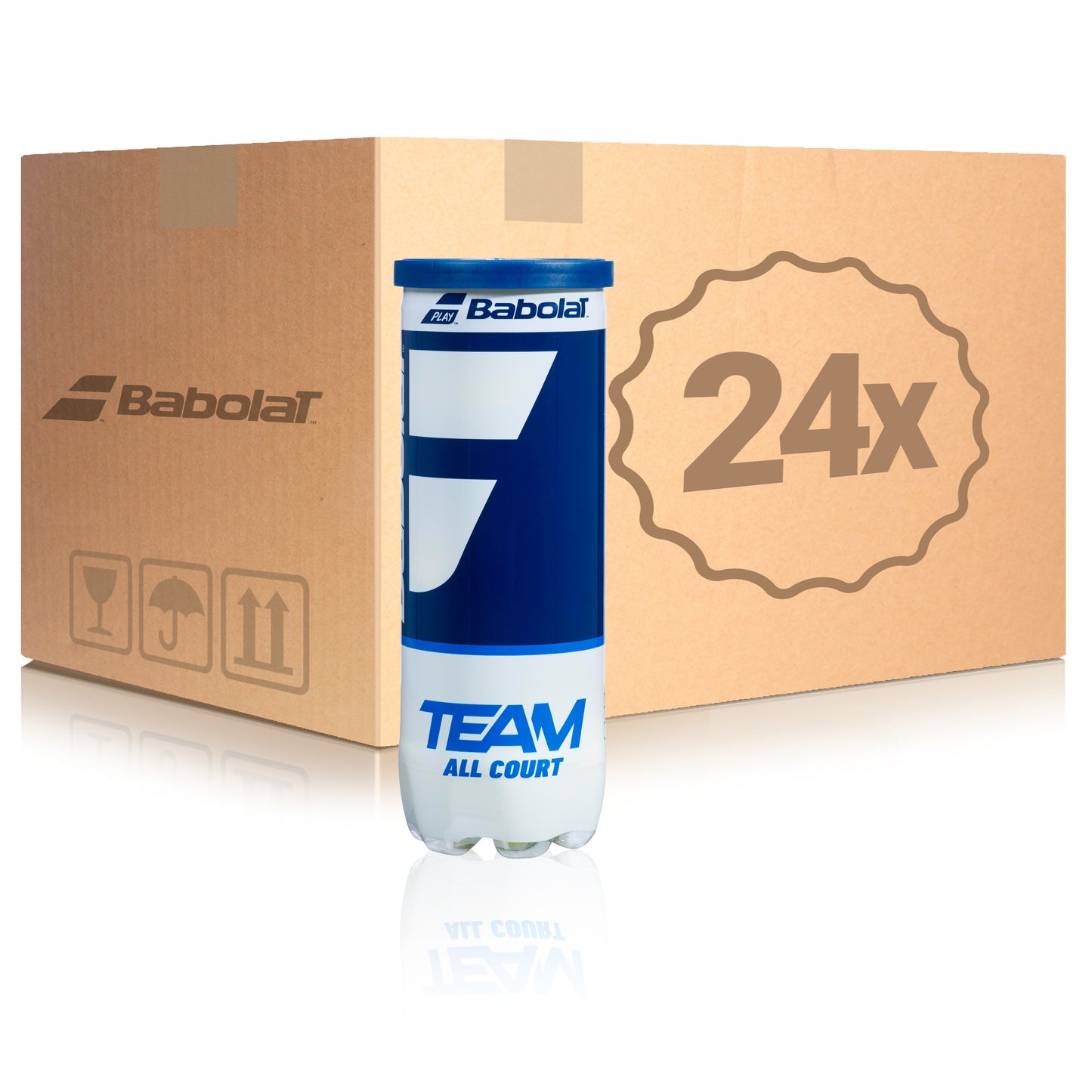 Babolat 24x 3 Ball Tube Team All Court in a box Babolat 24x 3 Ball Tube Team All Court in a box