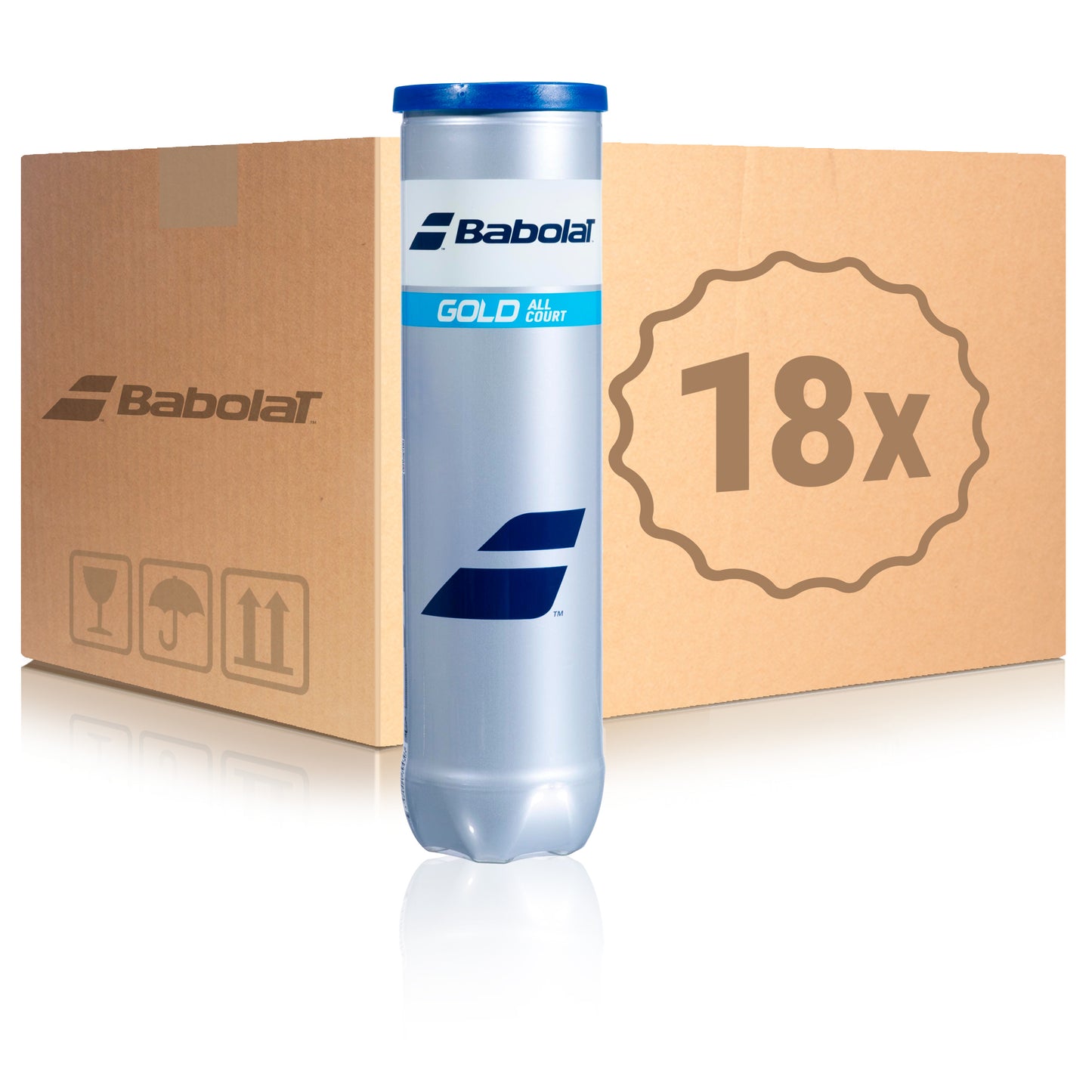 Babolat 18x 4 Ball Tube Gold All Court X 4 in a box Babolat 18x 4 Ball Tube Gold All Court X 4 in a box