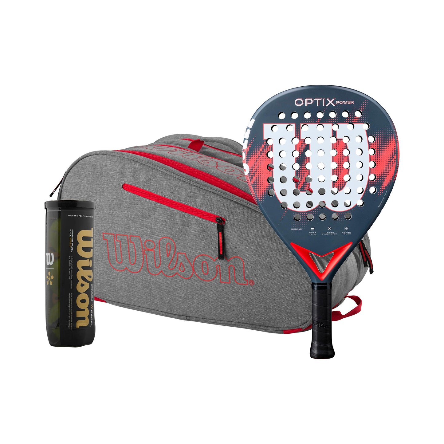 Wilson Optix V2 Power plus racket bag, plus ball can Wilson Optix V2 Power plus racket bag, plus ball can