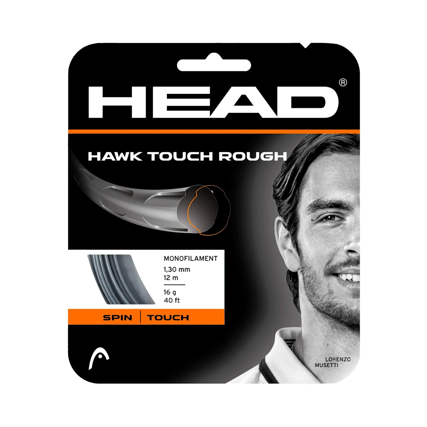 HEAD Hawk Touch Rough String set 12m - black HEAD Hawk Touch Rough String set 12m - black