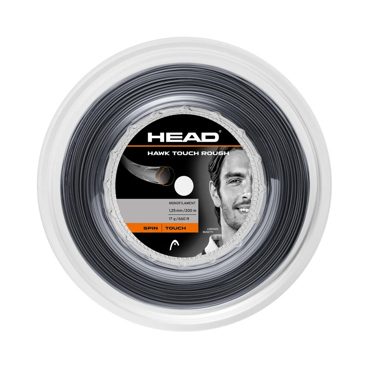 HEAD Hawk Touch Rough String reel 200m - black HEAD Hawk Touch Rough String reel 200m - black