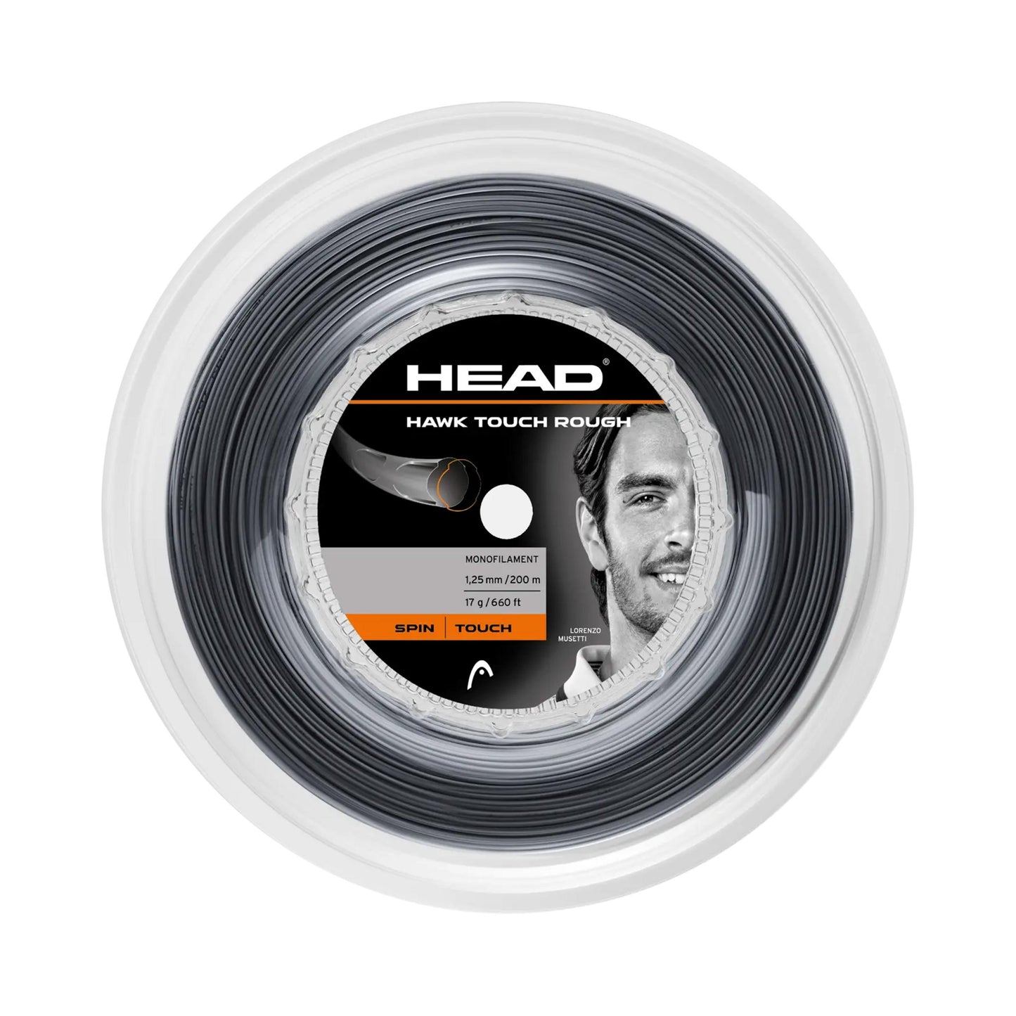 HEAD Hawk Touch Rough String reel 200m - black HEAD Hawk Touch Rough String reel 200m - black