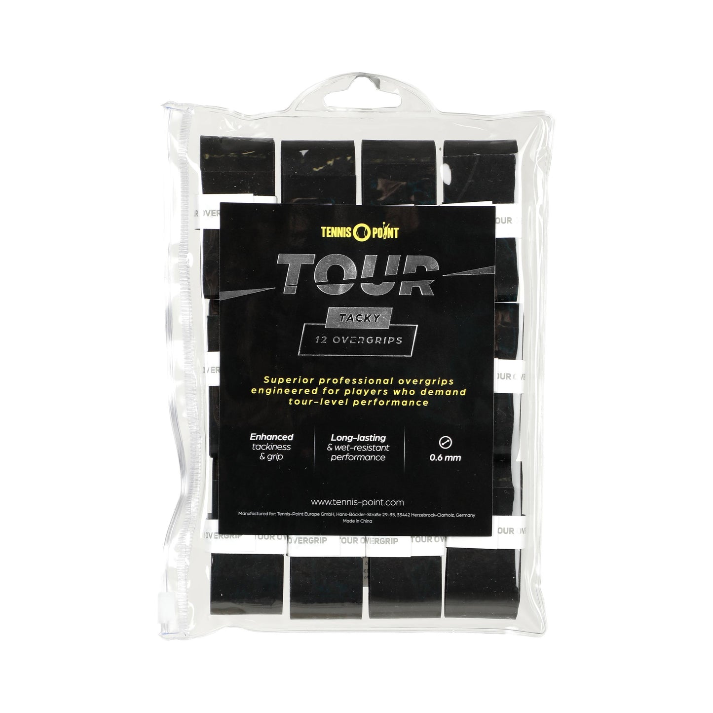 Tennis-Point Tour Tacky 12 Pack - black Tennis-Point Tour Tacky 12 Pack - black