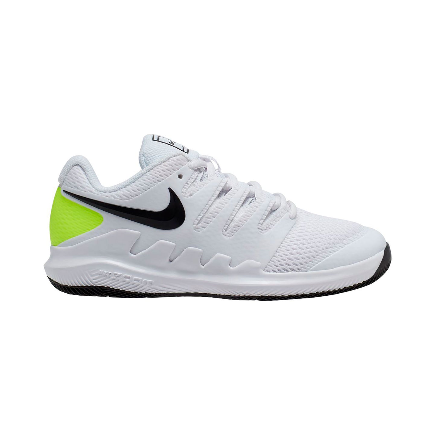 Nike Vapor X All court shoe Kids-white, neon green