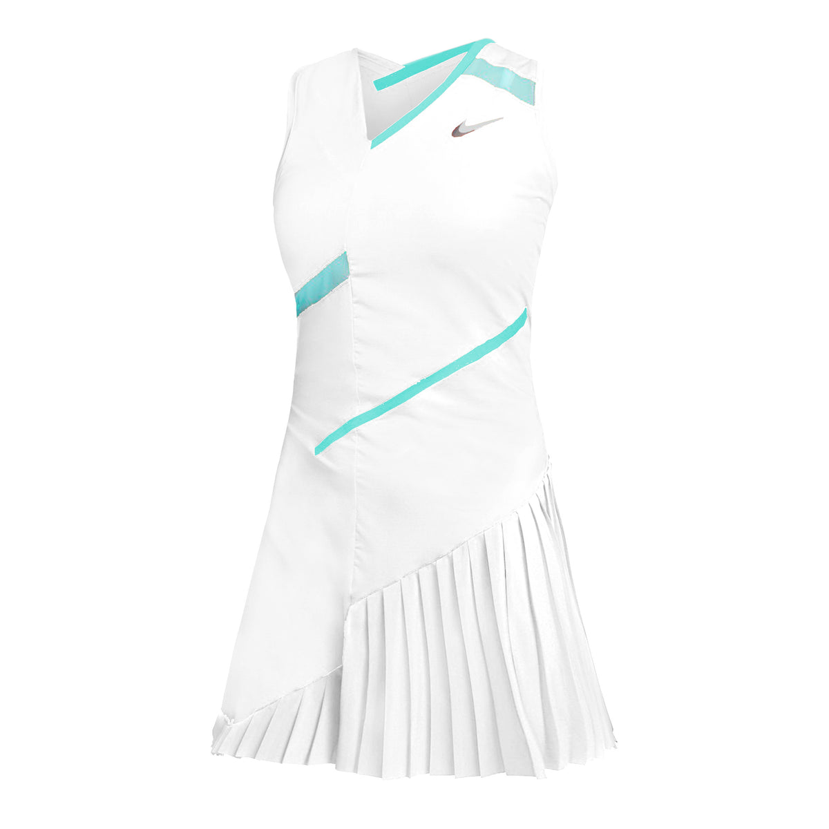 Nike Court Dri-Fit Dress Women - white, turquoise