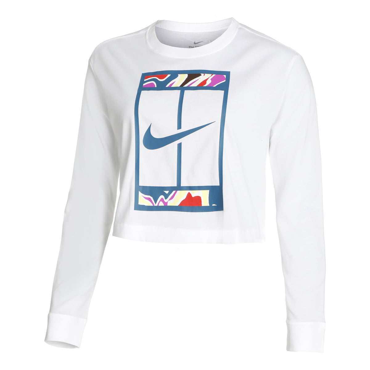 Nike Dri-Fit Court Slam Cropped Long sleeve Women - white, multicoloured