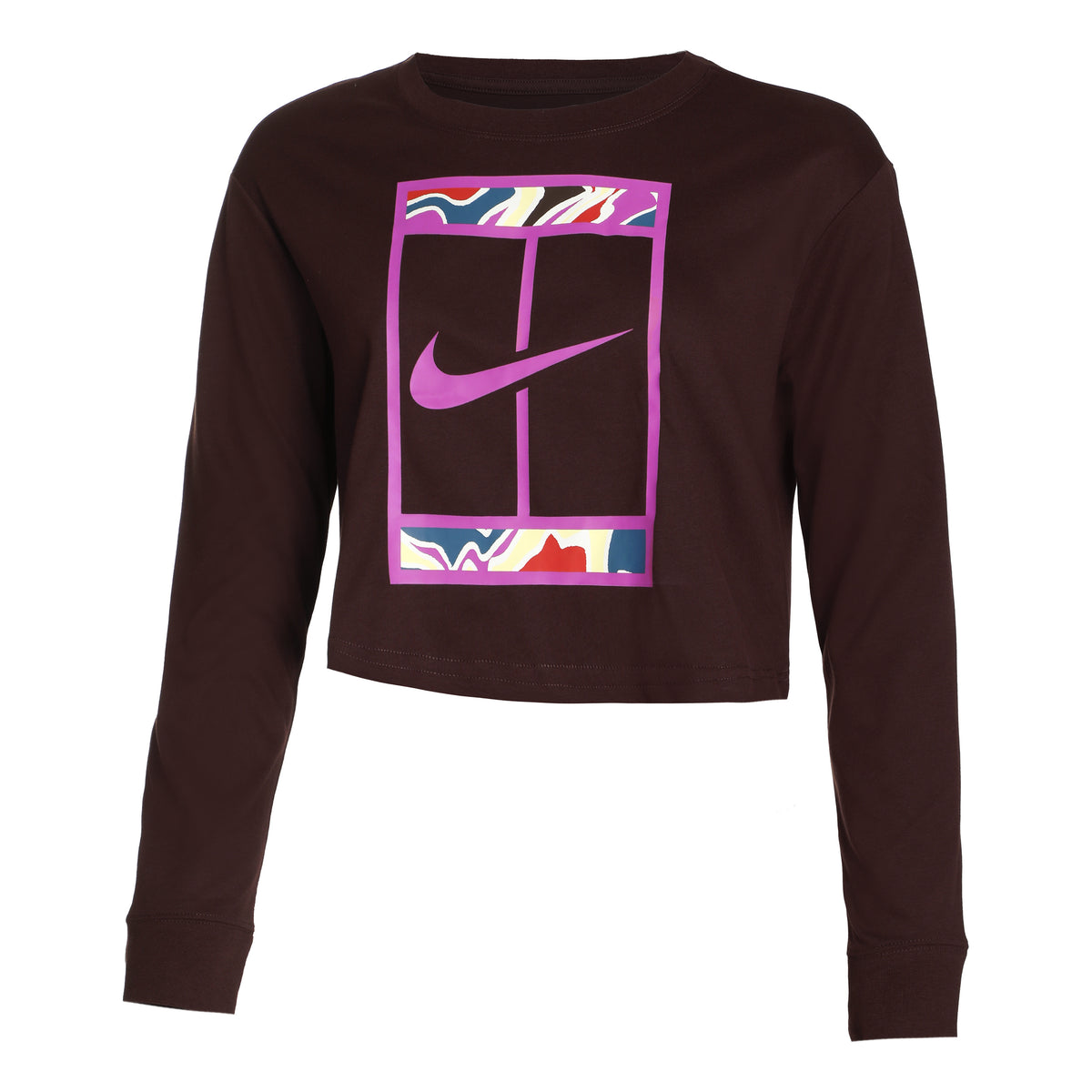 Nike Dri-Fit Court Slam Cropped Long sleeve Women - brown,