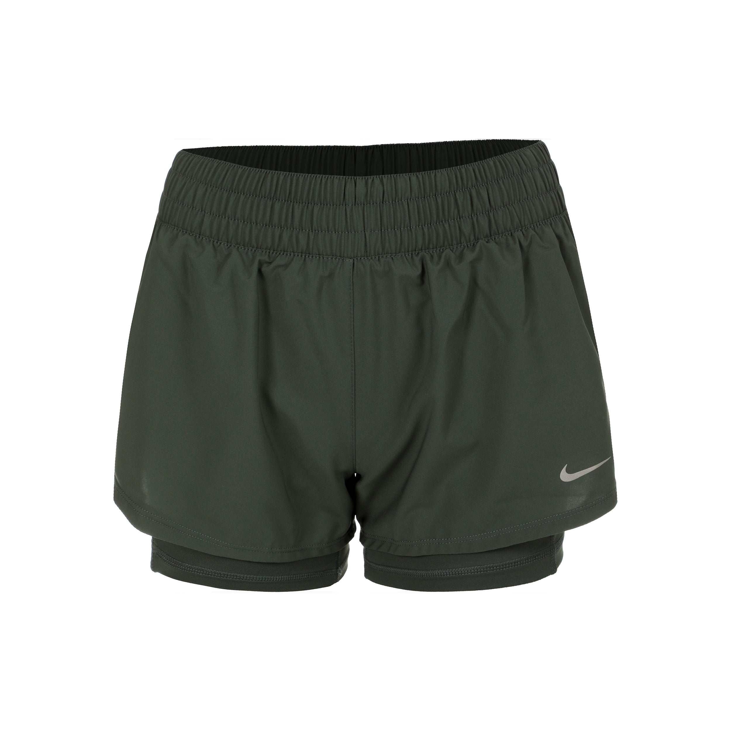 Nike Dri-Fit One Mid Rise 2in1 3in Shorts Women - green, silver