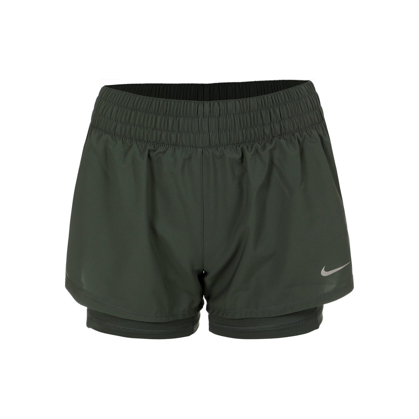 Nike Dri-Fit One Mid Rise 2in1 3in Shorts Women - green, silver