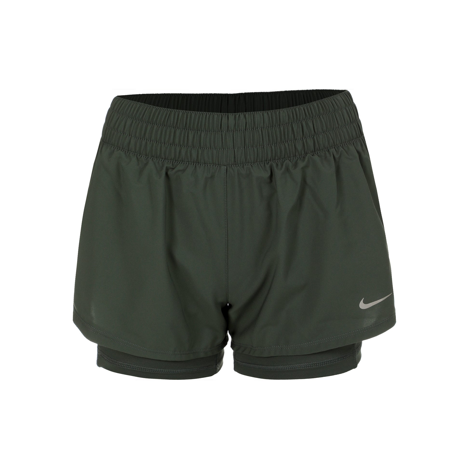 Nike Dri-Fit One Mid Rise 2in1 3in Shorts Women - green, silver