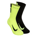 Multiplier Crew Sports Socks-Neon Yellow,Black