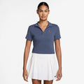 Court Heritage Crop Polo Women-Blue Grey
