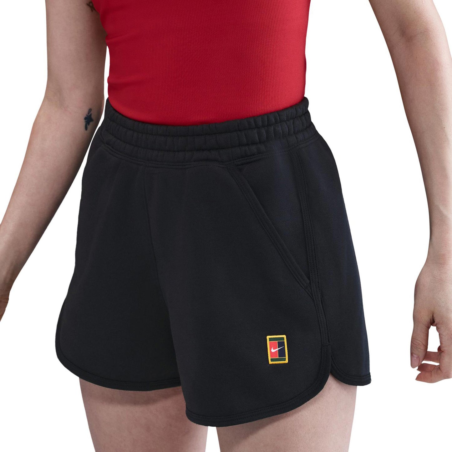 Nike Court Heritage Fleece Mid Rise Shorts Women-Black