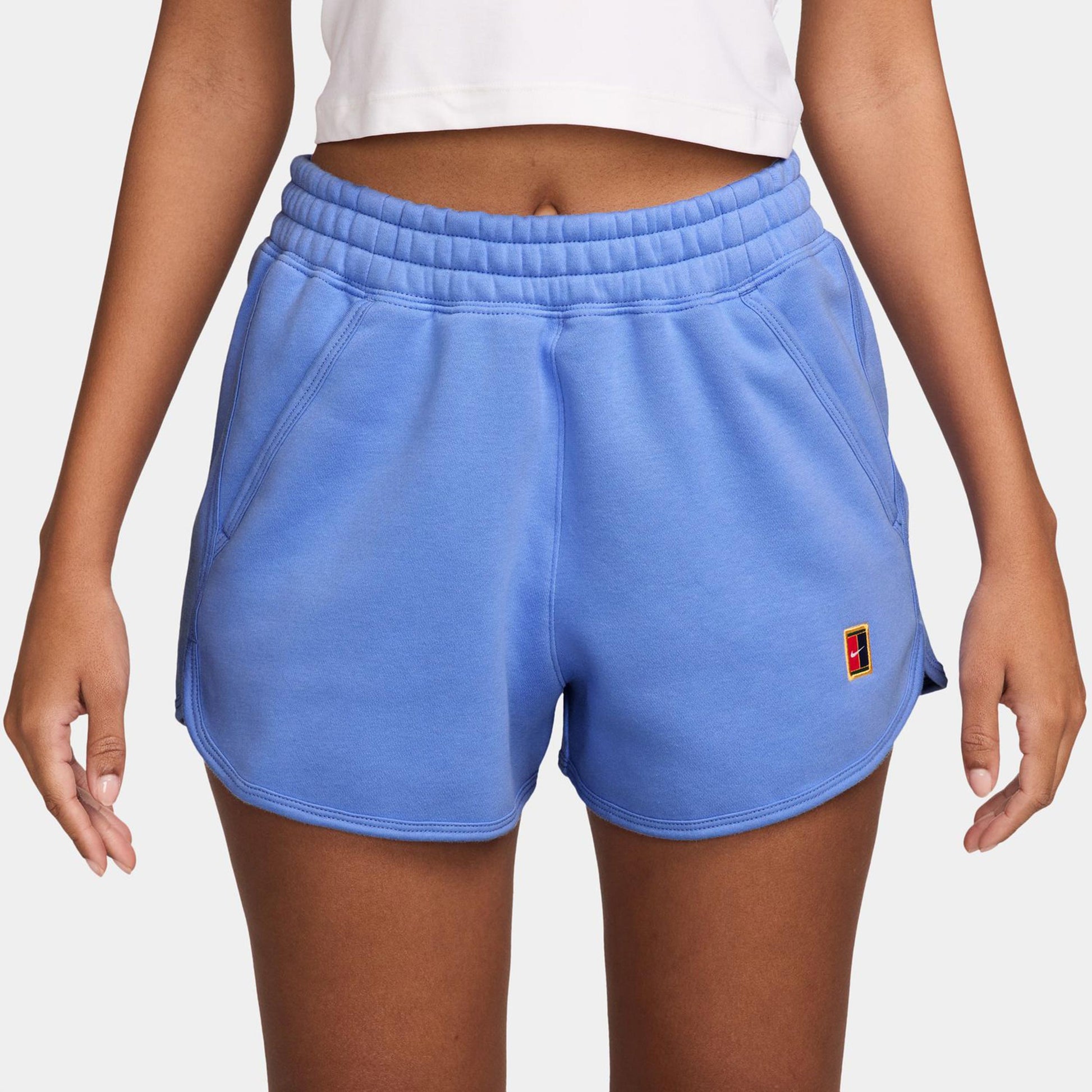 Nike Court Heritage Fleece Mid Rise Shorts Women-Blue