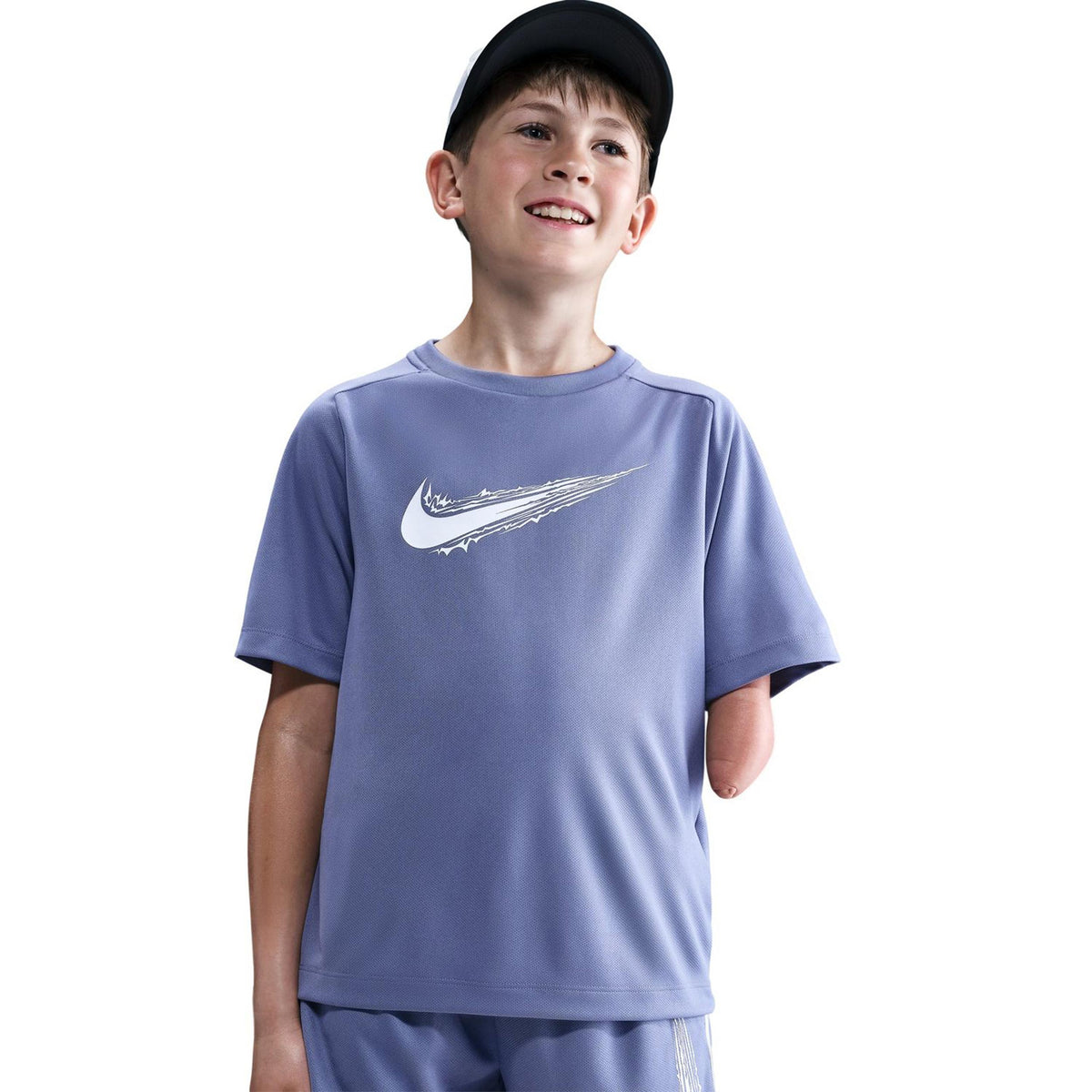 Nike Dri-Fit Multi T-Shirt Kids-Blue Grey
