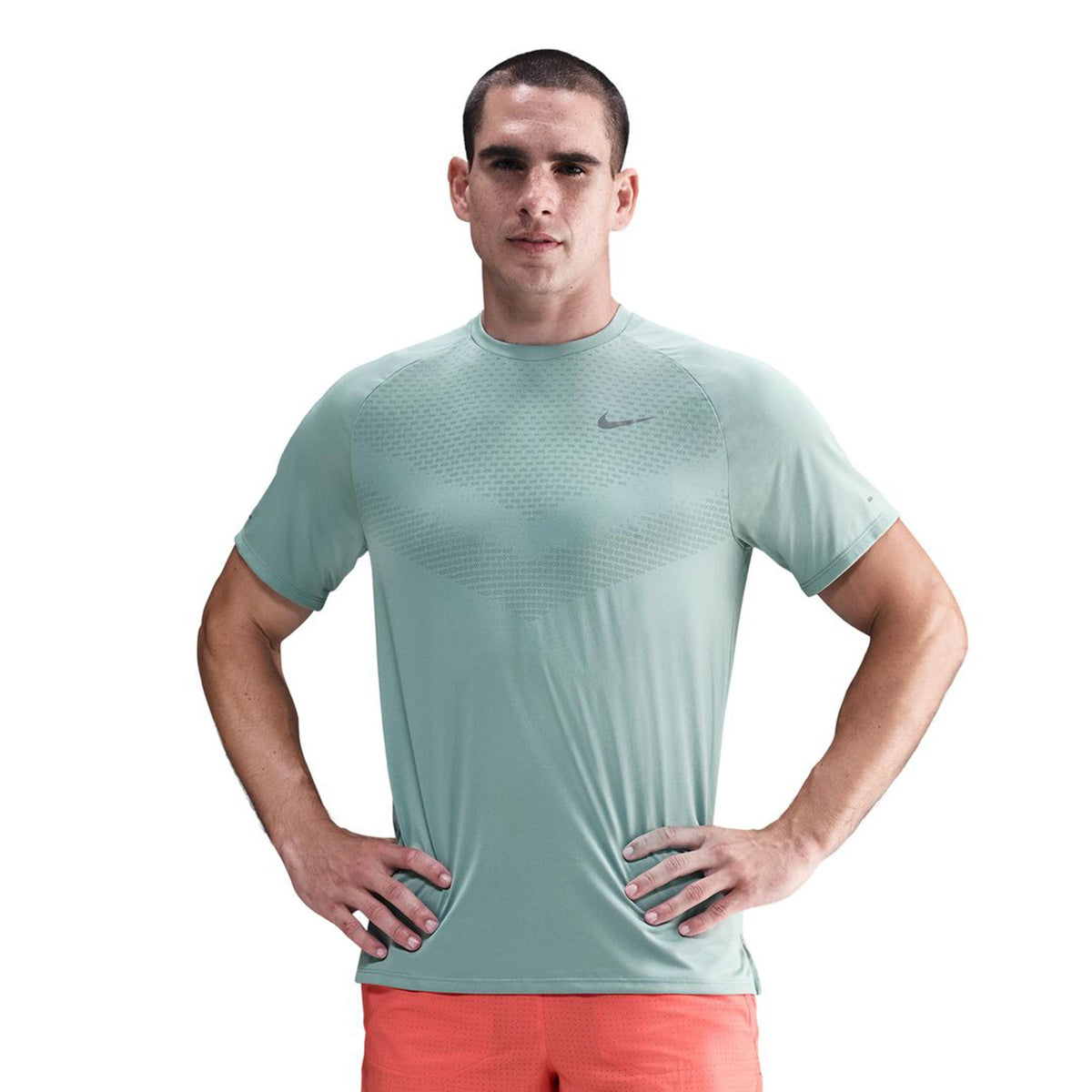 Nike Stride  Running shirt Men - turquoise, silver