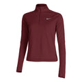 Dri-Fit Pacer 1/4-Zip Long sleeve Women - dark red, silver