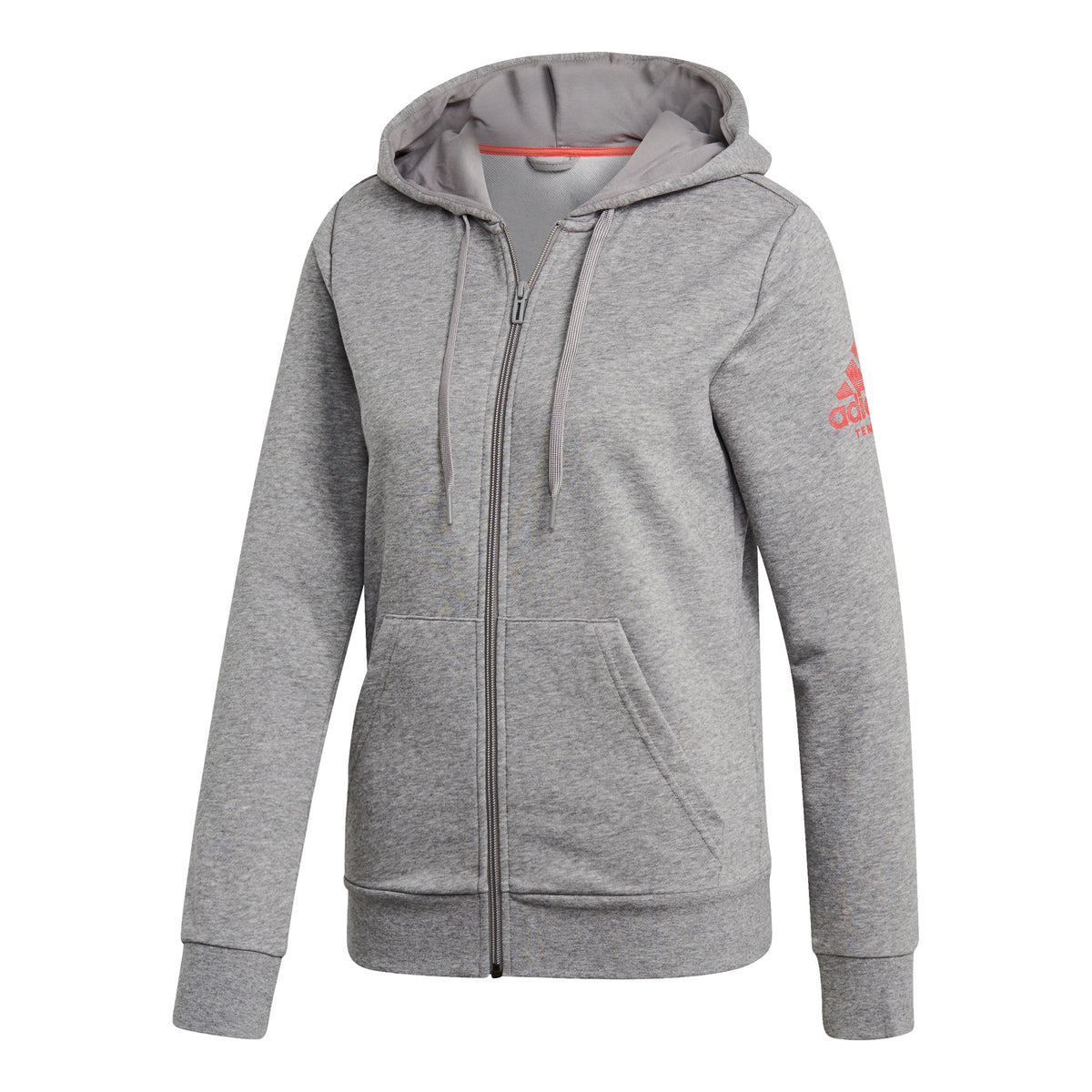 adidas Club Zip Hoodie Women - lightgrey, coral