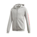Linear Zip Hoodie Girls - lightgrey, coral