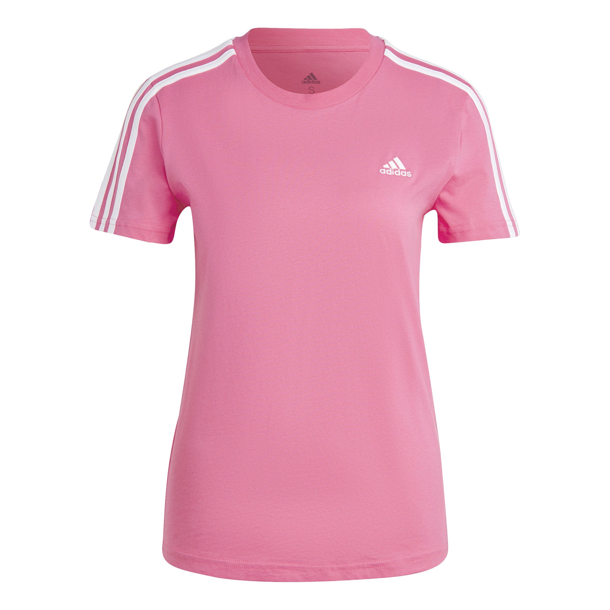 adidas Slim 3-Stripes T-Shirt Women - pink, white