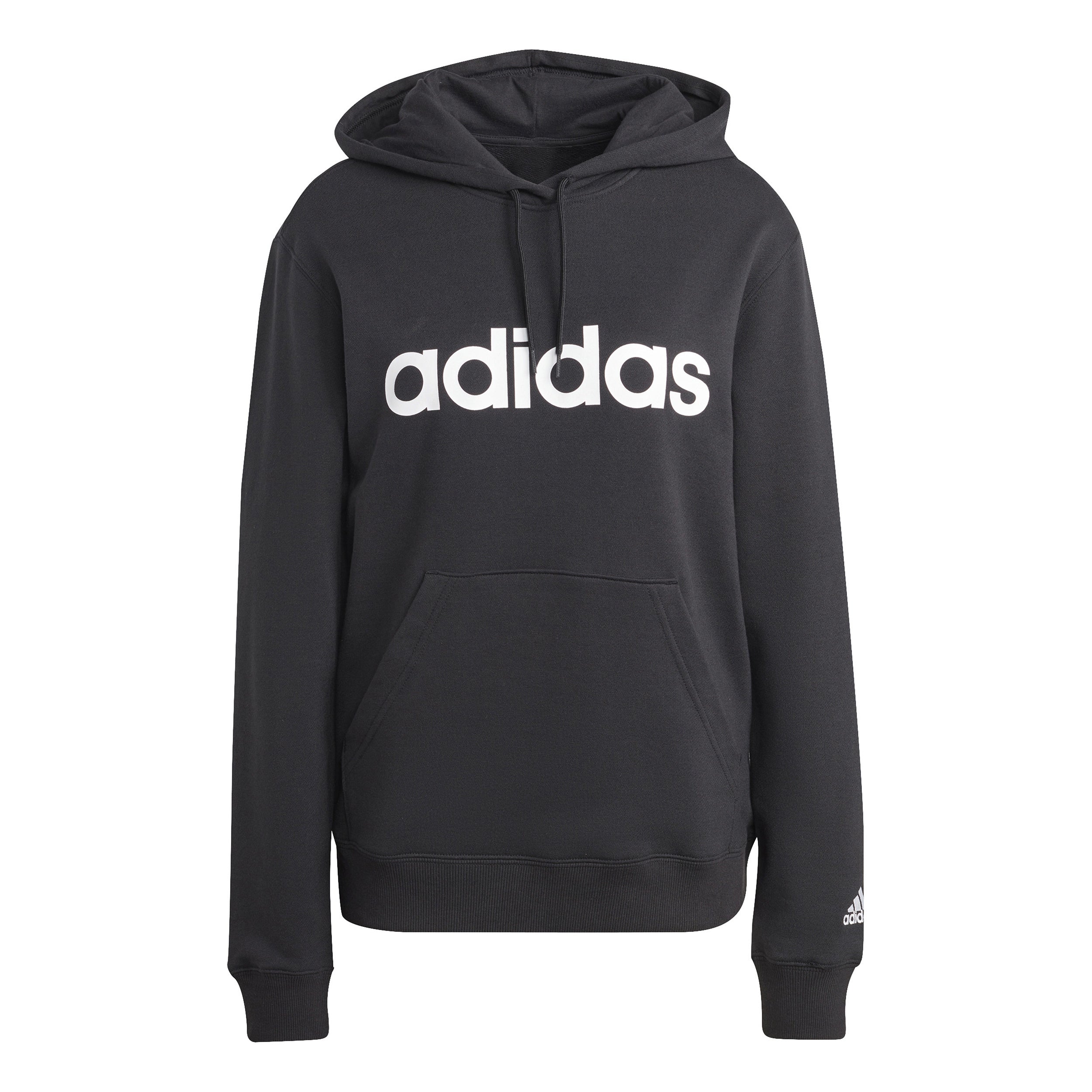 adidas Essentials Linear Hoody Women-Black,White