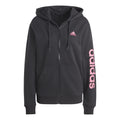 Linear French terry Full Zip Zip Hoodie Women - black, pink