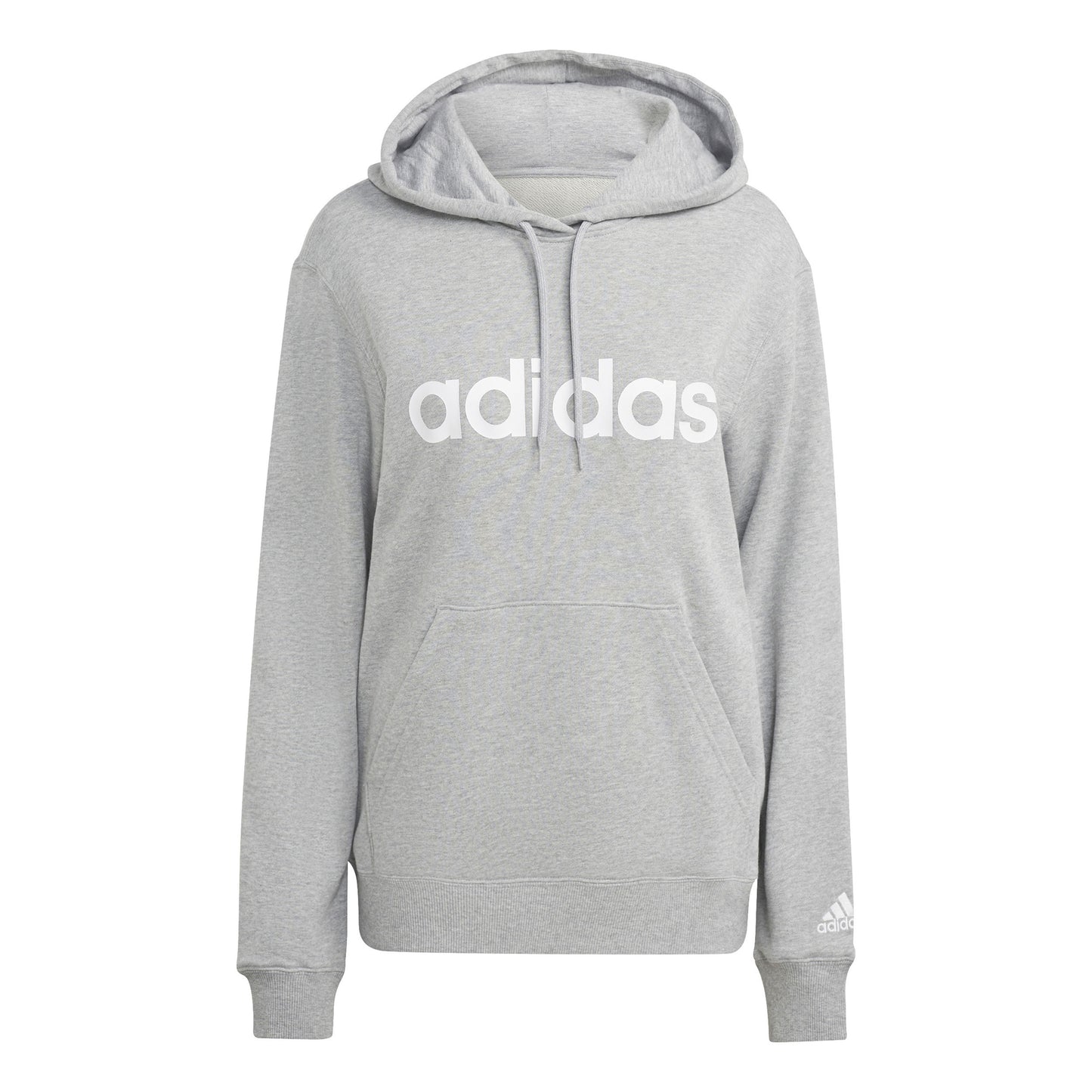 adidas Linear French Terry Hoody Women - lightgrey, white