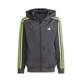 Training ES 3 Stripes Full-Zip Zip Hoodie Kids - dark grey, neon green