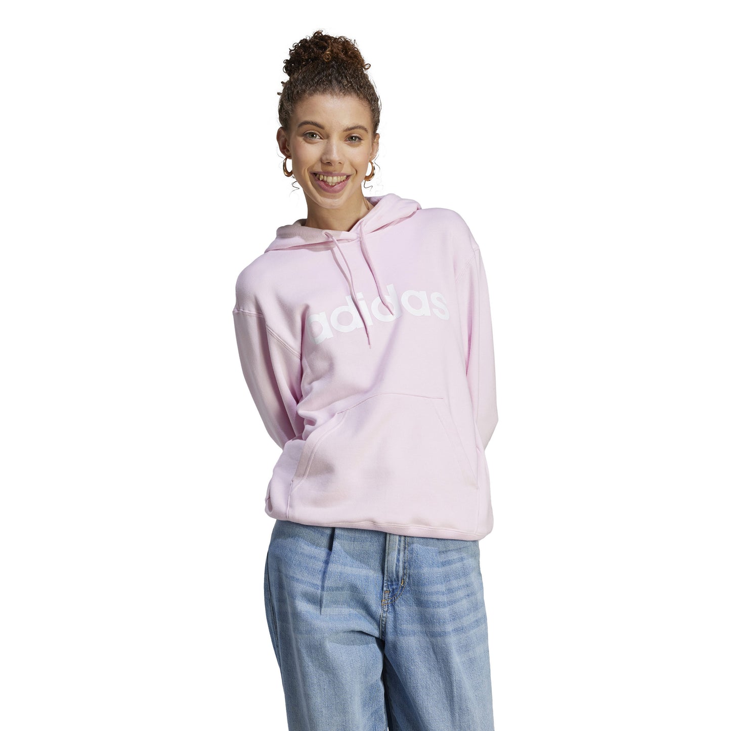 adidas Linear French Terry Hoody Women - rose, white