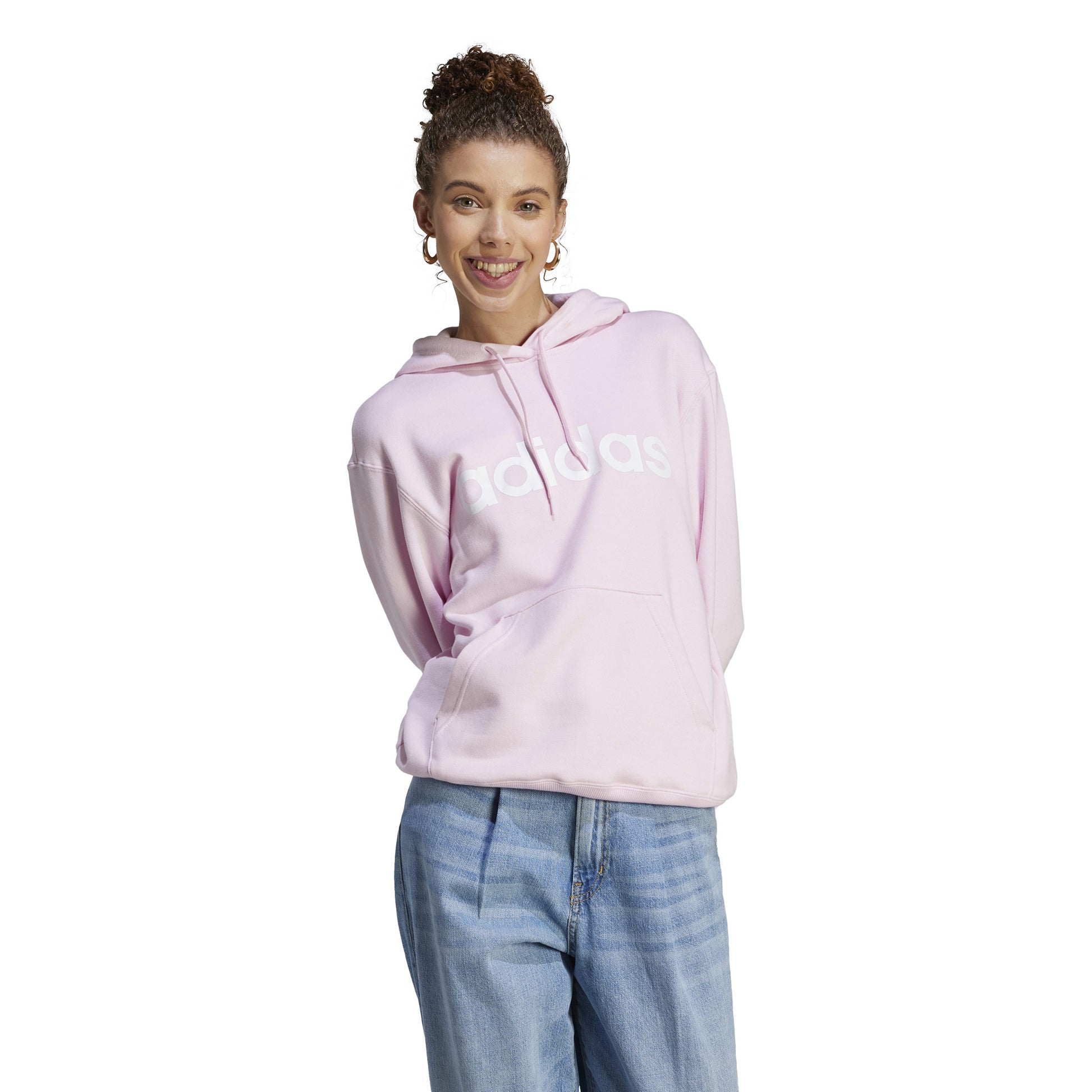 adidas Linear French Terry Hoody Women - rose, white