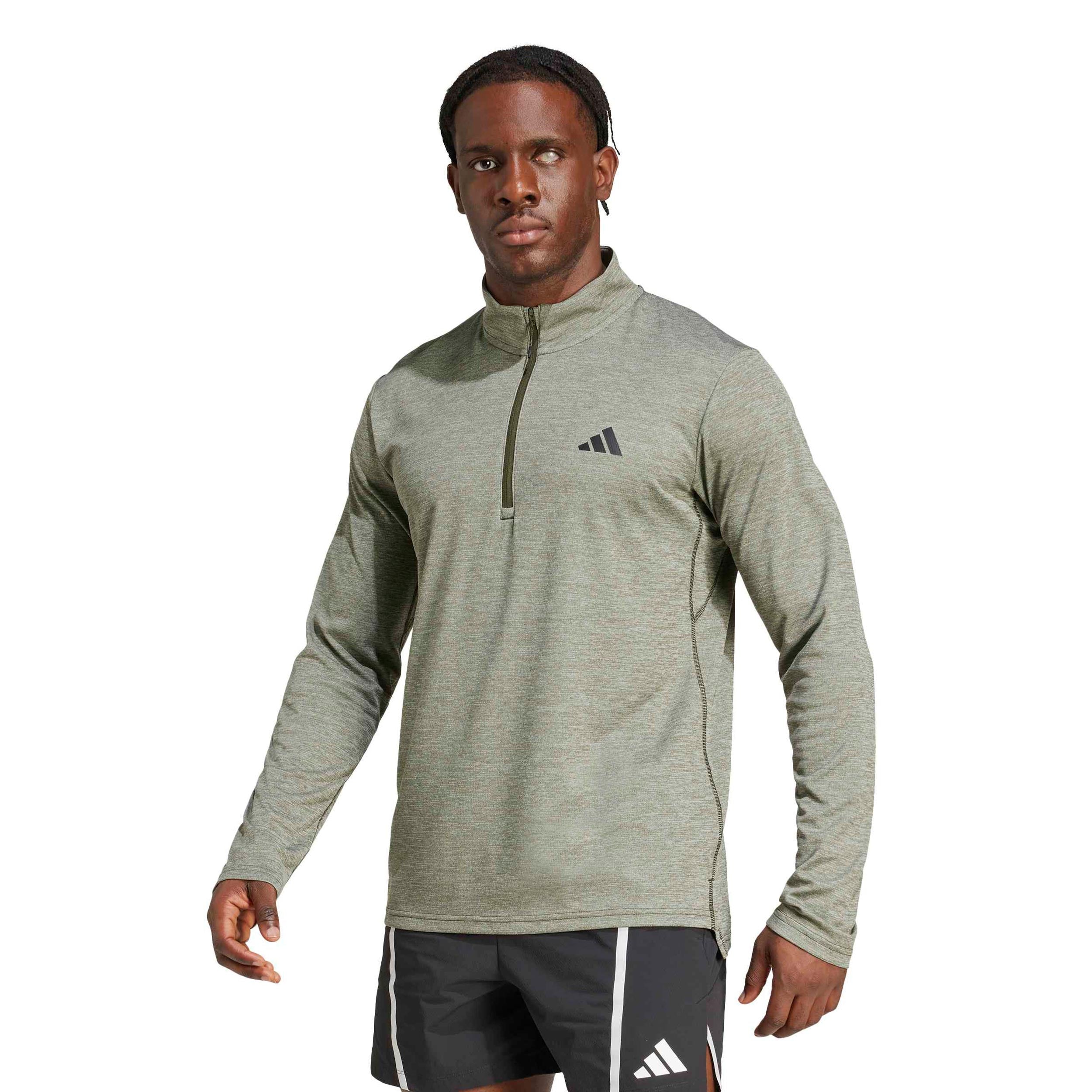 Essentials 1/4 Zip Long sleeve - dark green | Tennis-Point