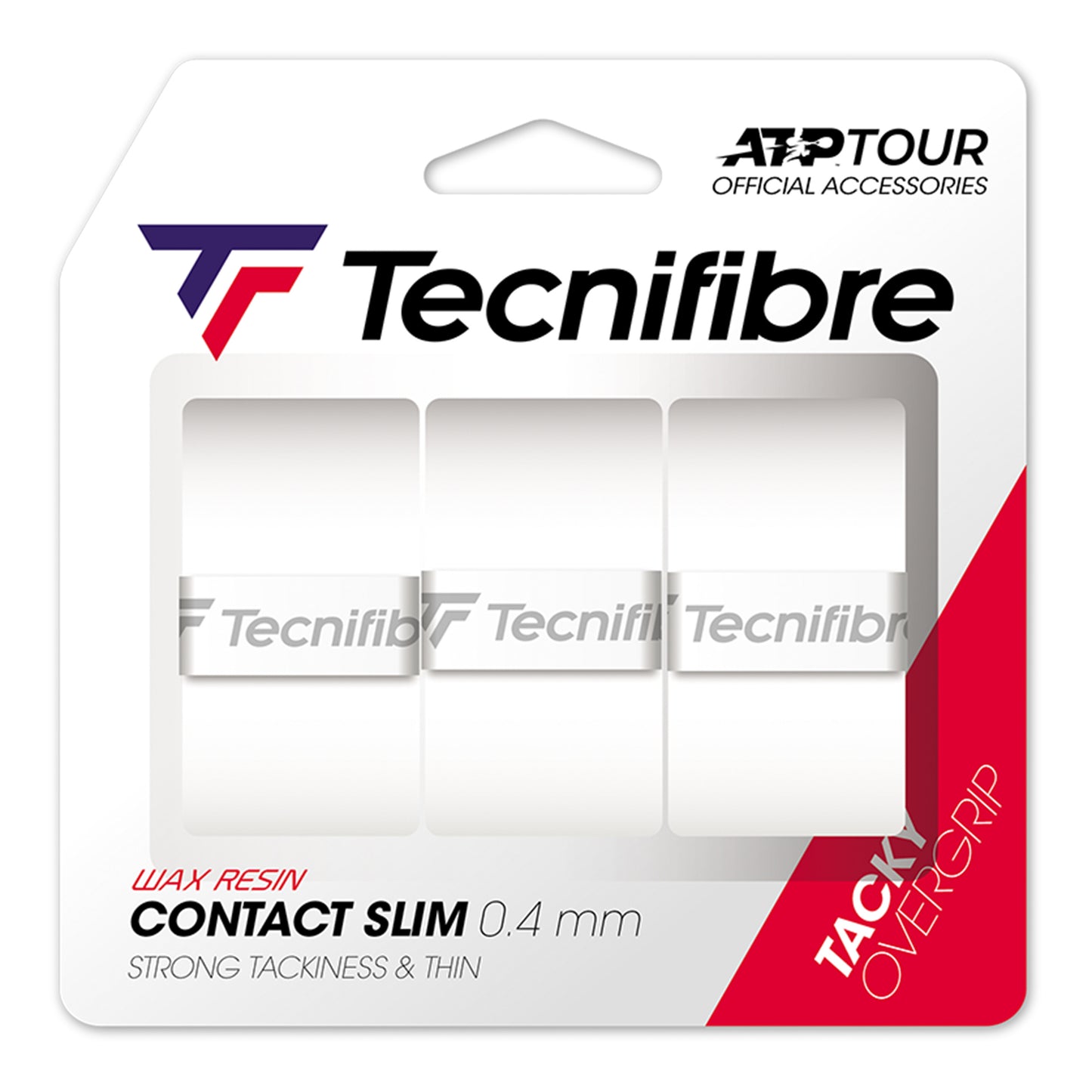 Tecnifibre Contact Slim 3er 3 Pack-White