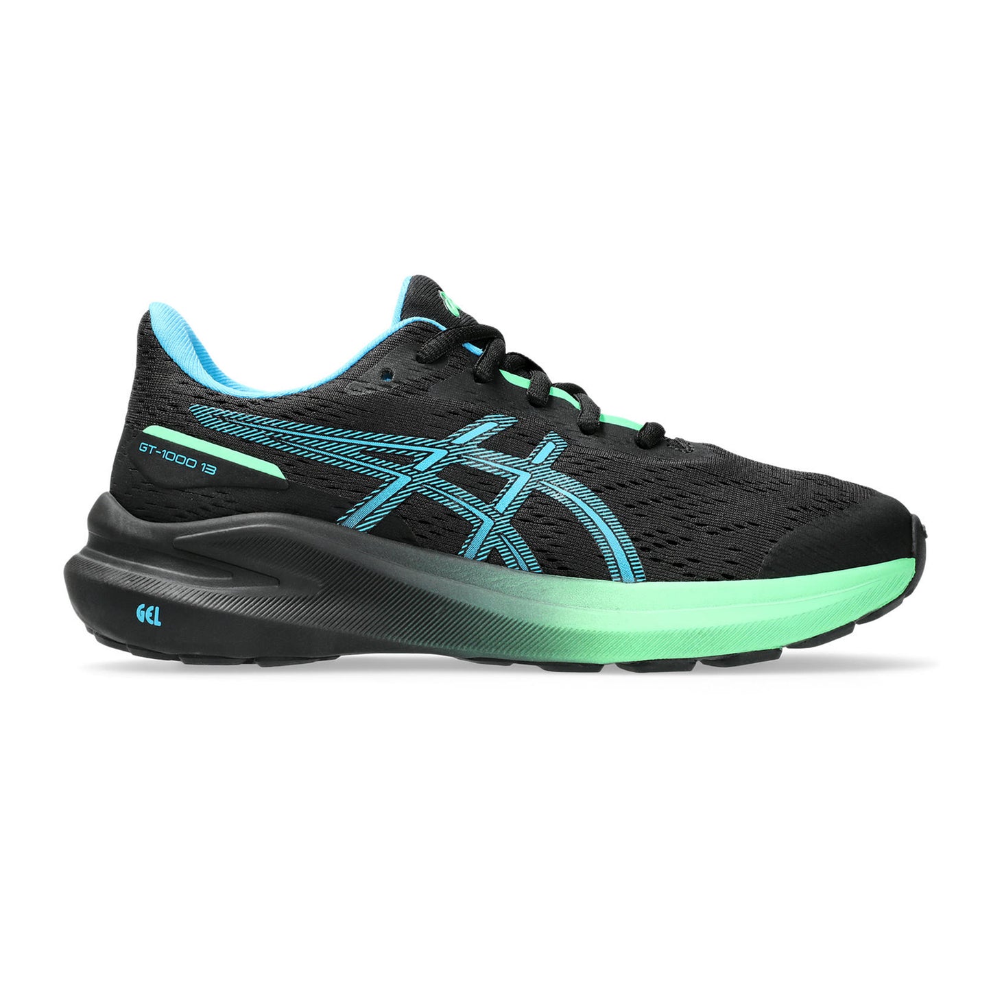 ASICS GT-1000 13 GS Stability running shoe Kids - black, green