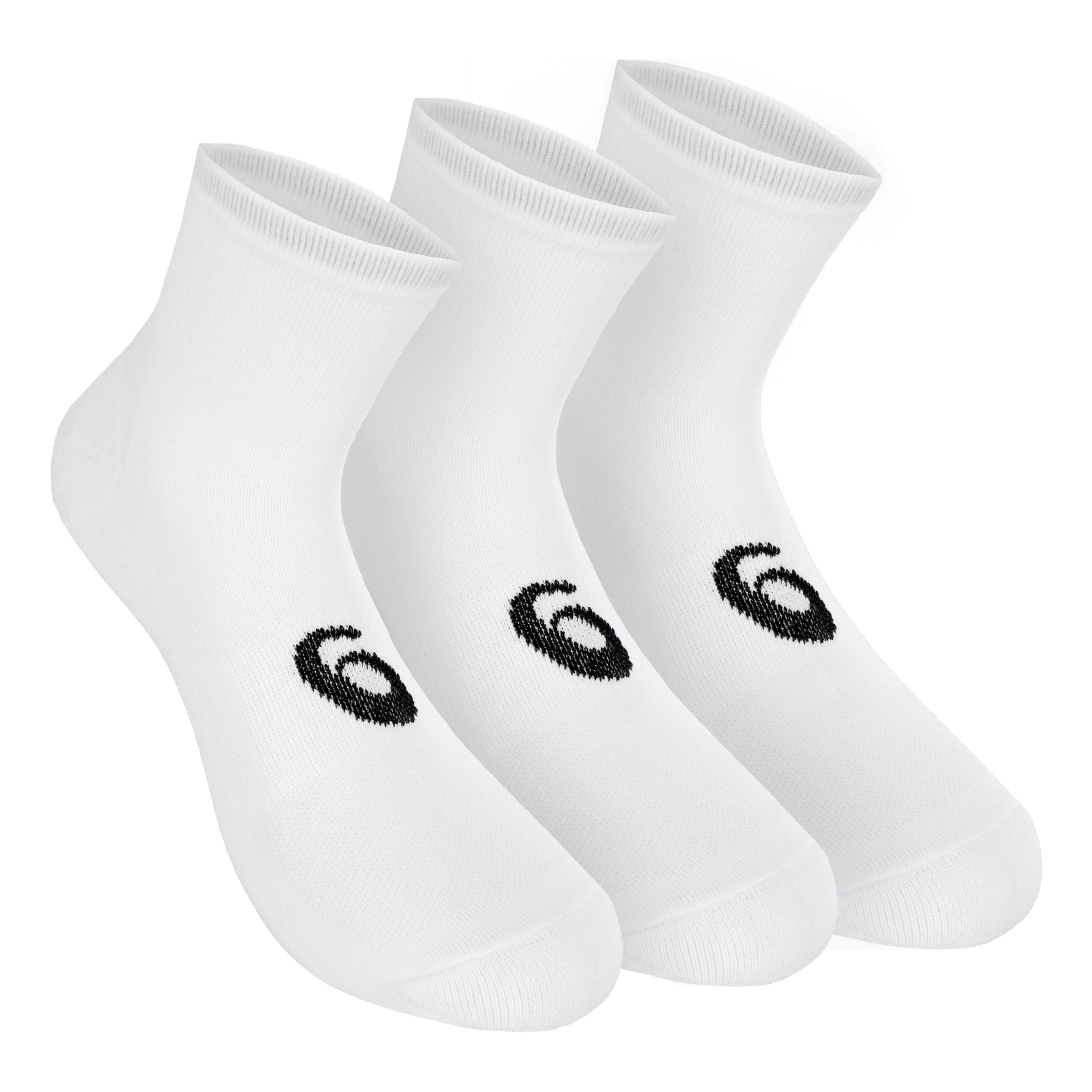 ASICS Quarter Sports Socks 3 Pack-White,Black