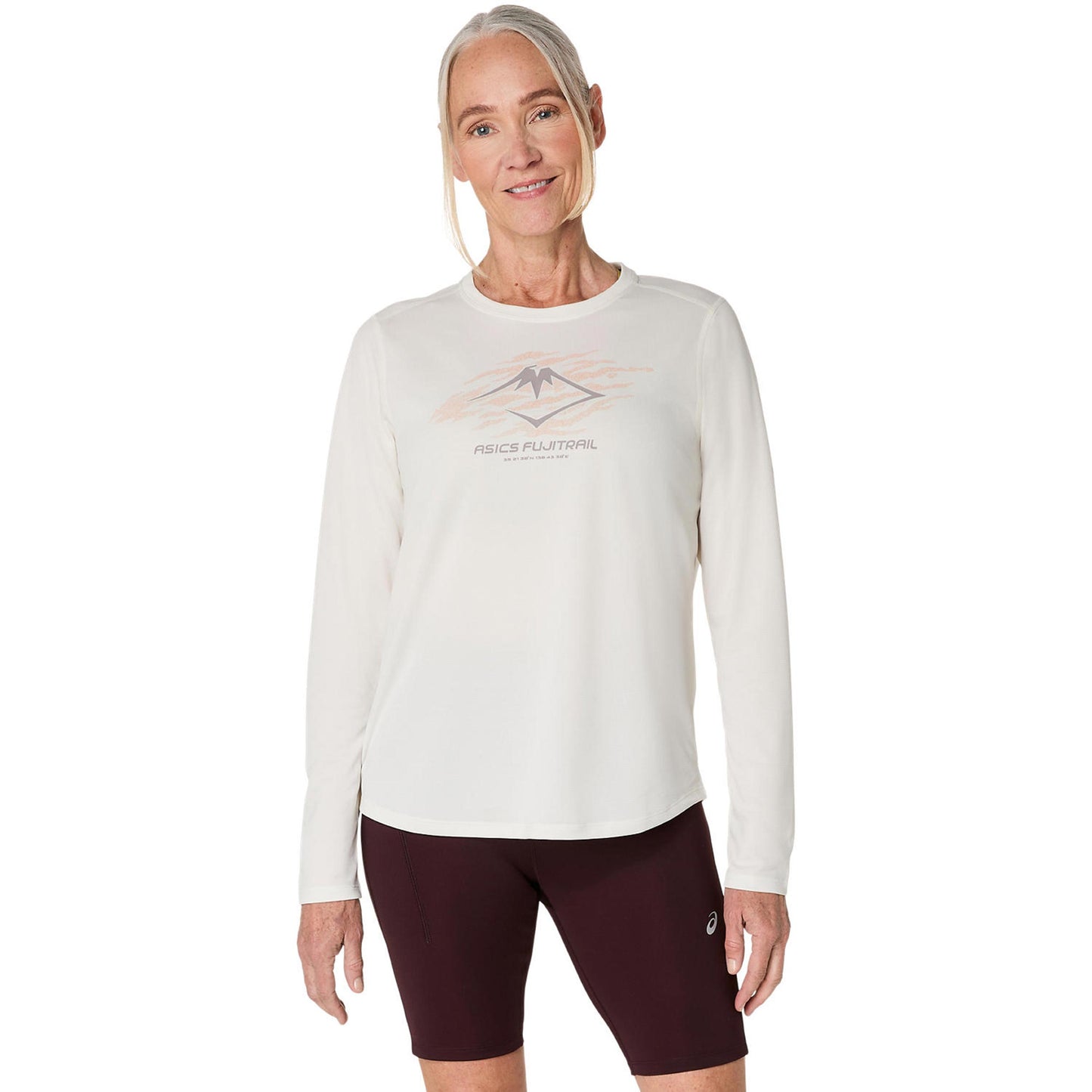 ASICS Fujitrail Logo Running Shirt Women-Beige