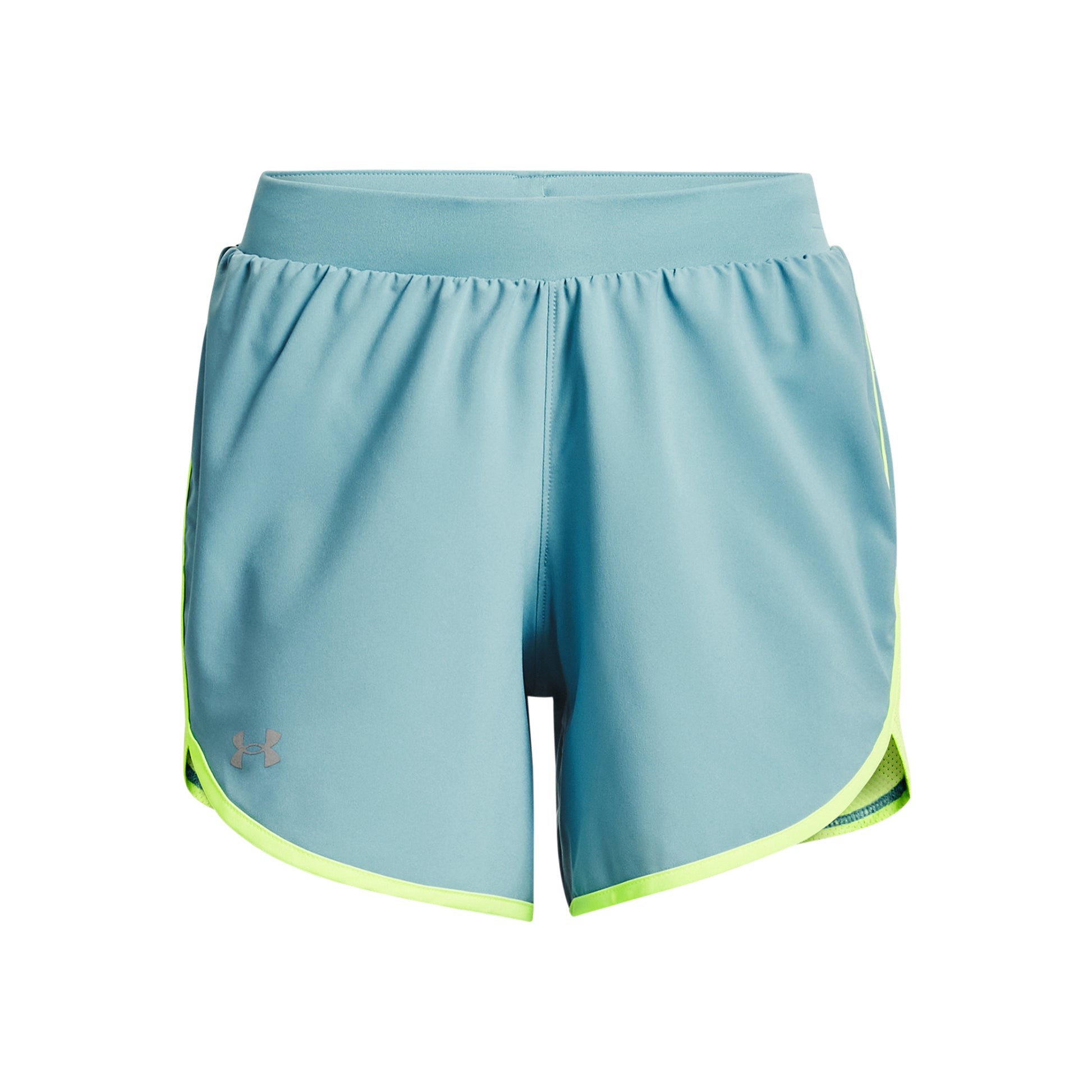 Under Armour Fly By Elite 5in Shorts Women-Light Blue,Neon Yellow