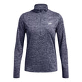 Tech Twist Warmup 1/2 Zip Long Sleeve Women-Blue Grey