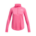 Tech Graphic Half-Zip Long Sleeve Girls-Pink