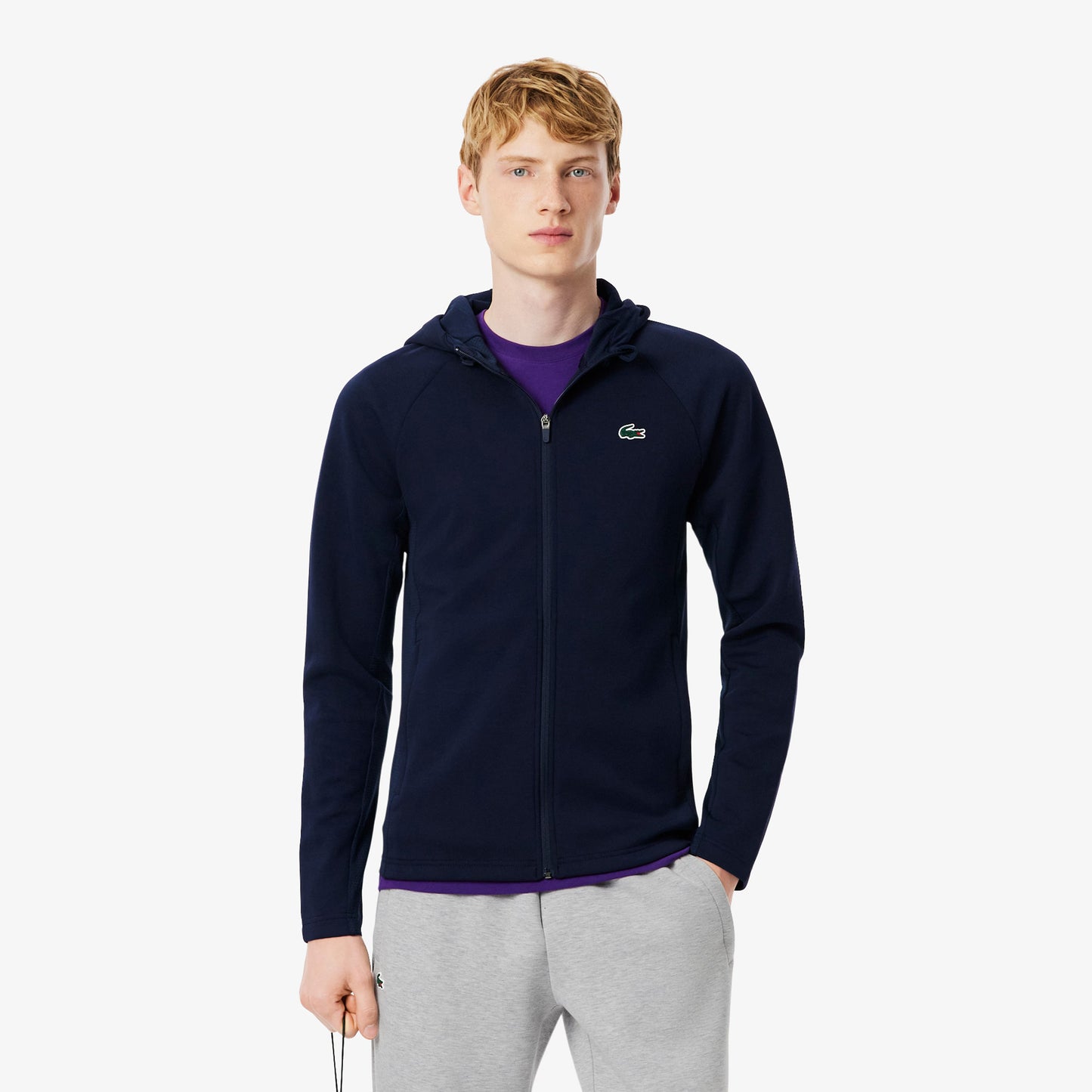 Lacoste Full Zip Zip Hoodie Men-dark blue