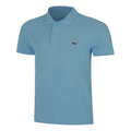 Ribbed Collar Polo Men - blue grey