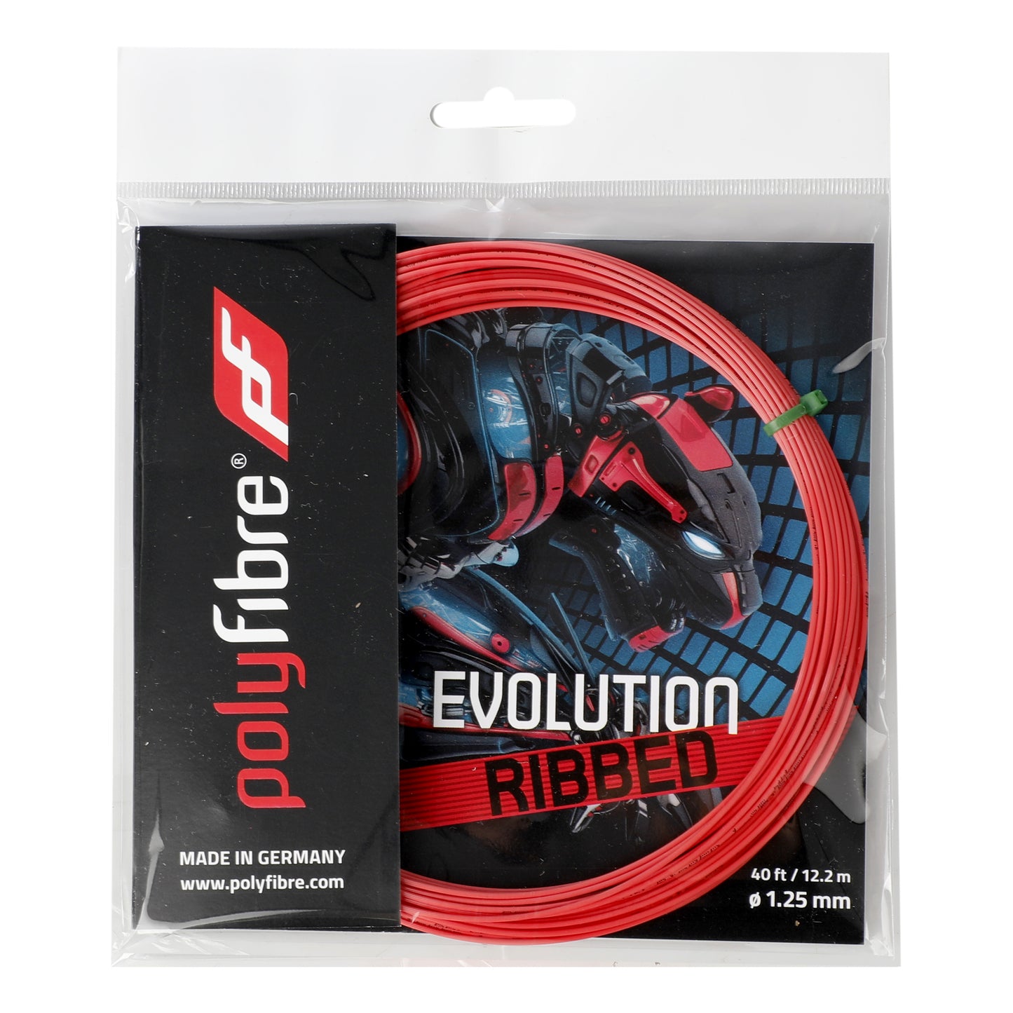 Polyfibre Evolution ribbed String set 12m - red