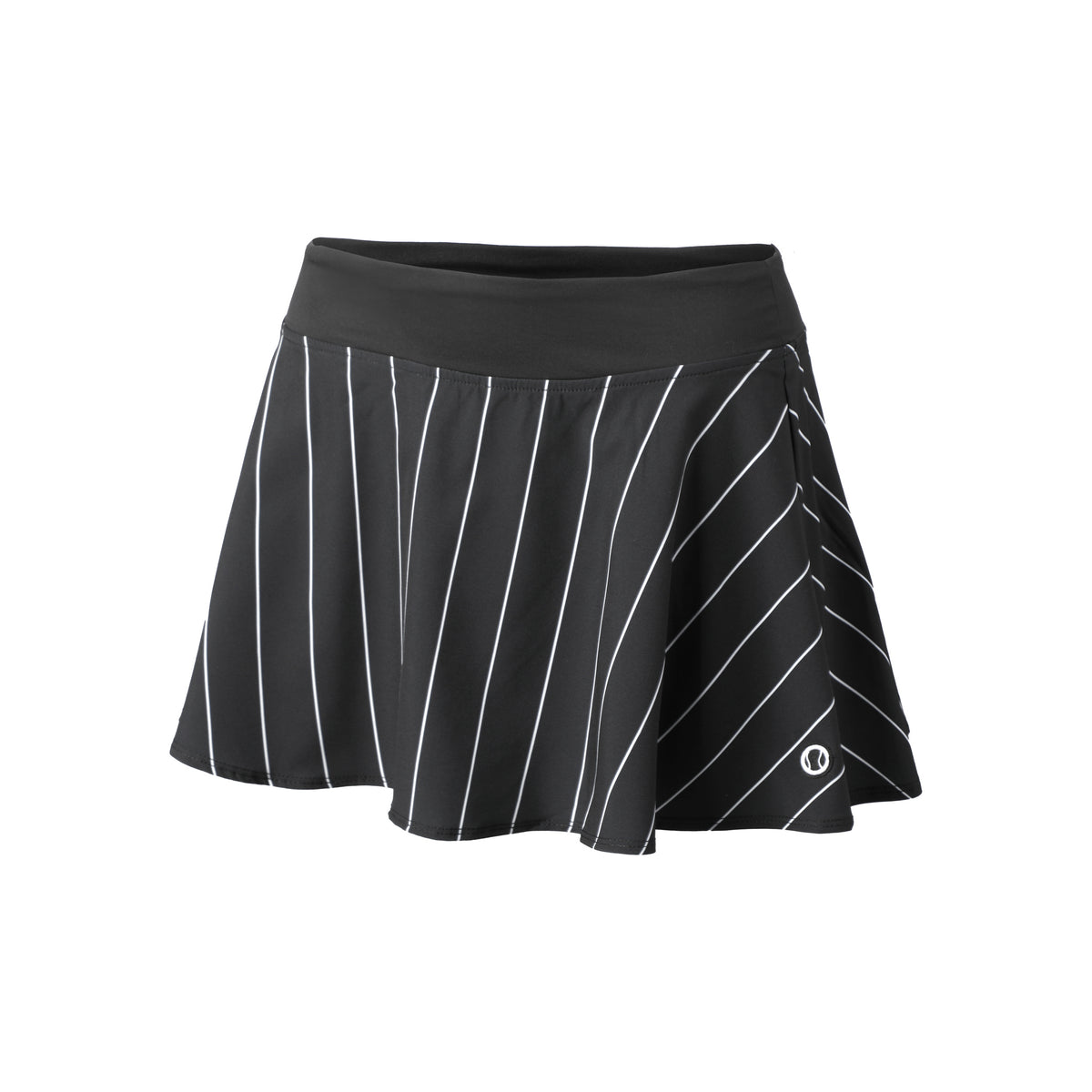 Tennis-Point Stripes Skirt Women - black, white