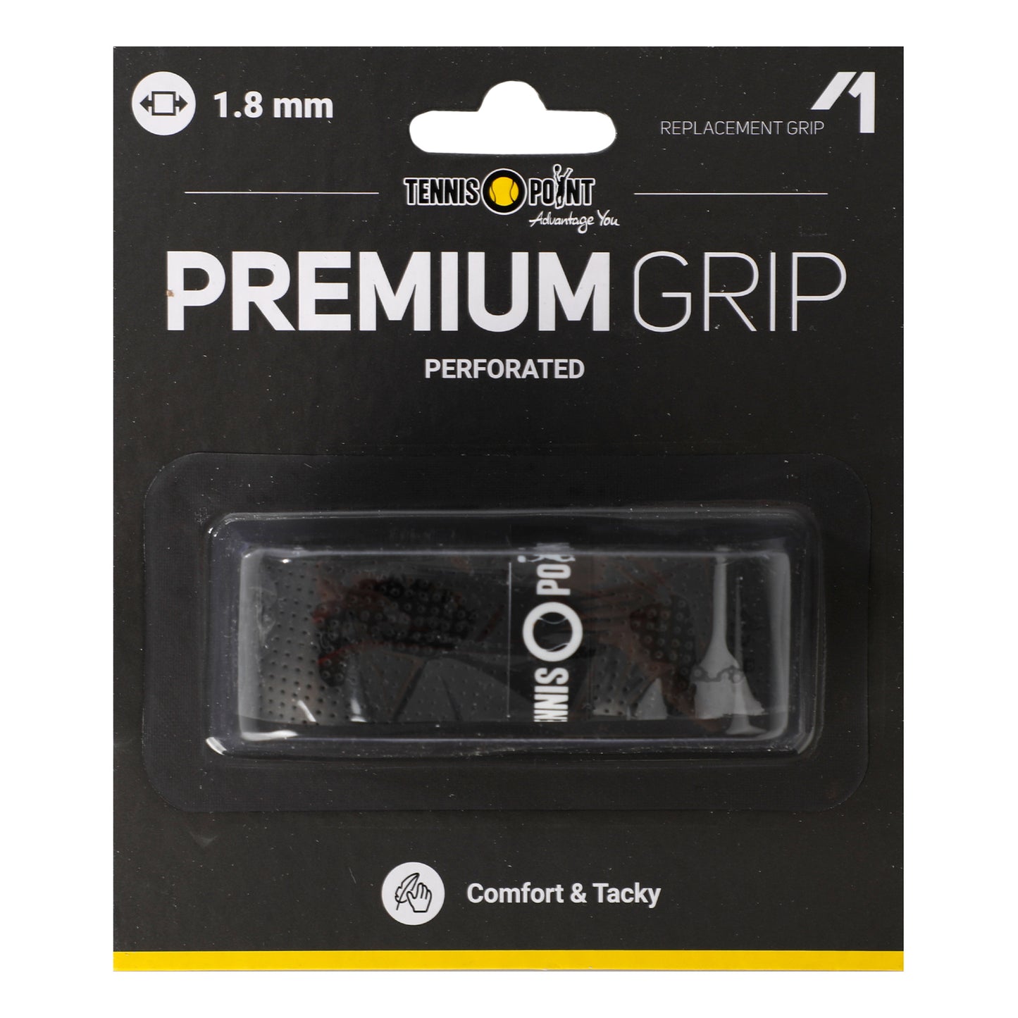 Tennis-Point Premium Grip Perforated 1 Pack-Black