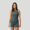 ACE Rib Pocket Tank top Women - dark green,