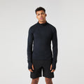 Borg Midlayer Half Zip Sweatshirt Men-Black