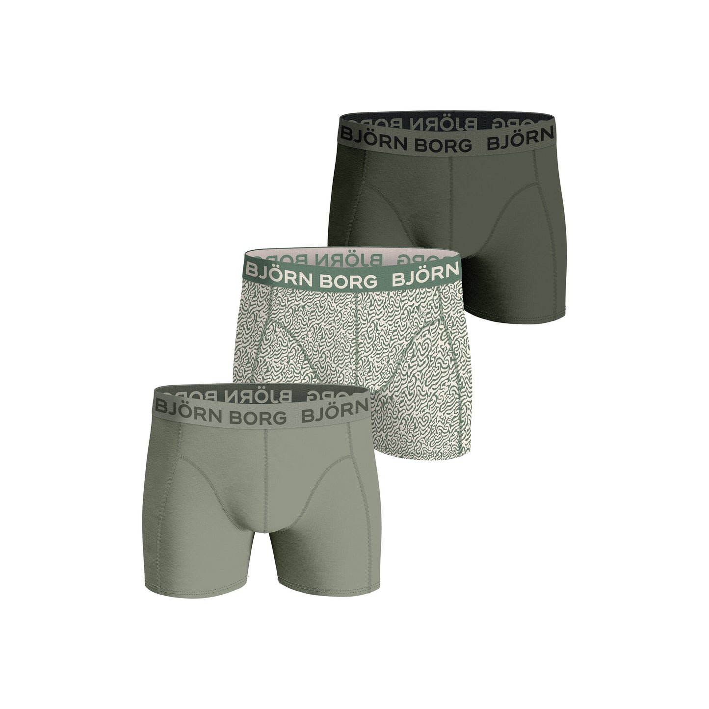 Björn Borg Cotton Stretch Boxer shorts 3 Pack Men - olive, green