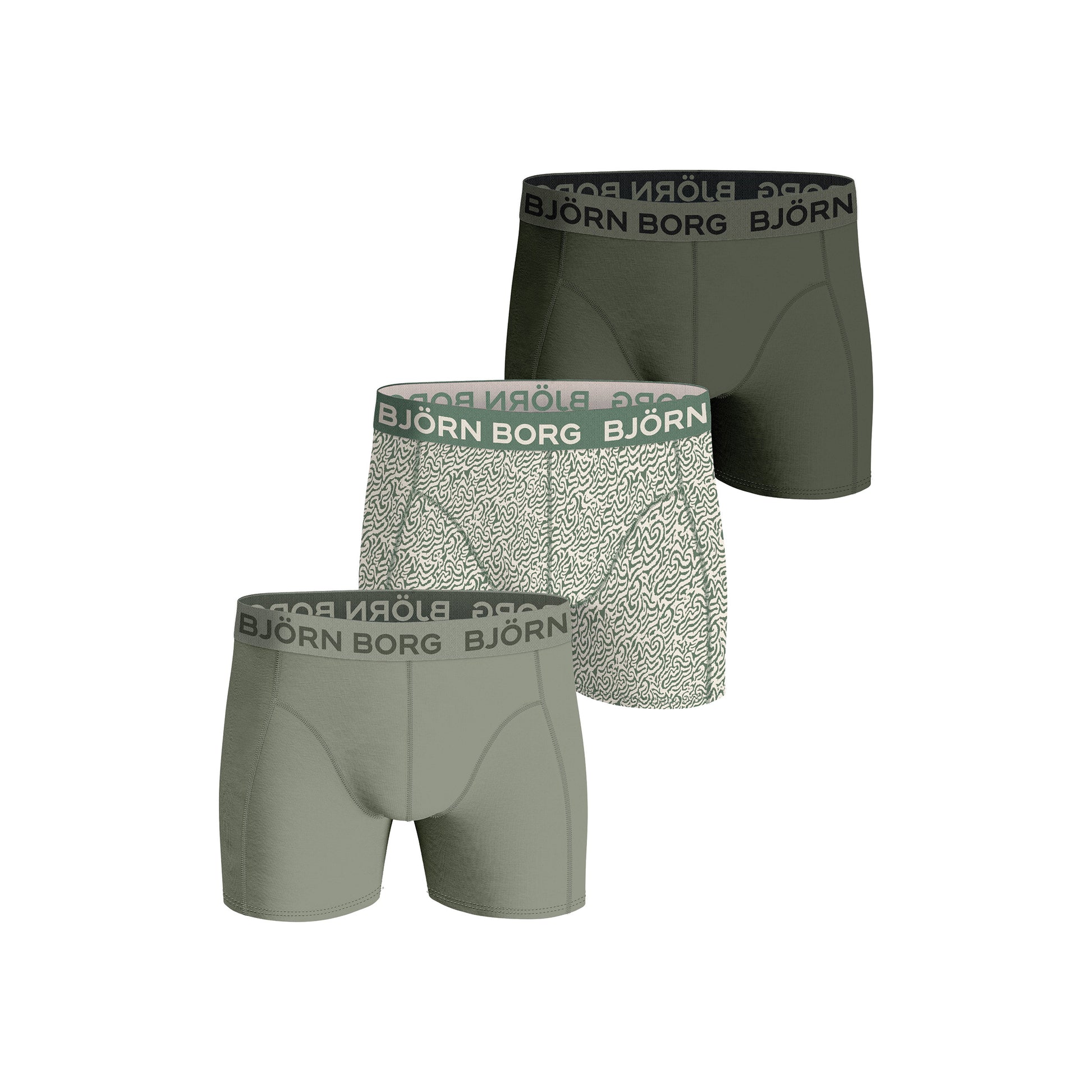 Björn Borg Cotton Stretch Boxer shorts 3 Pack Men - olive, green