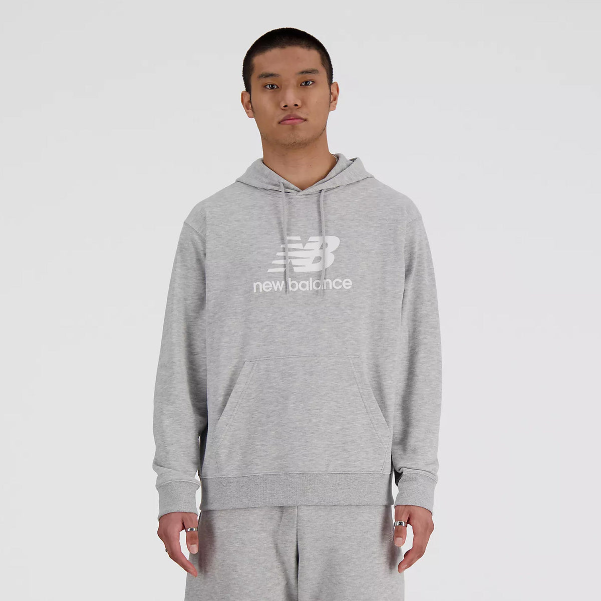 New Balance French Terry Logo Hoodie Hoody Men-Grey