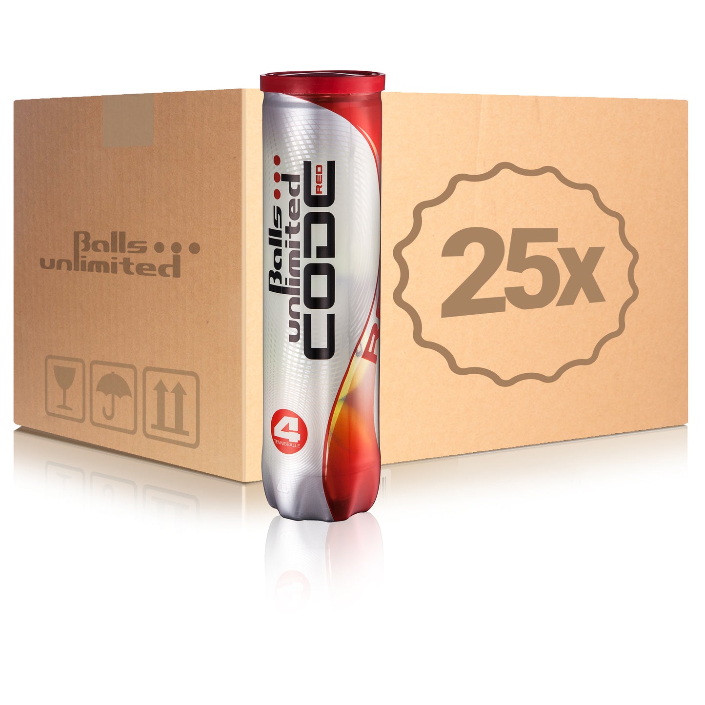 Balls Unlimited 25x 4 Ball Tube Code Red